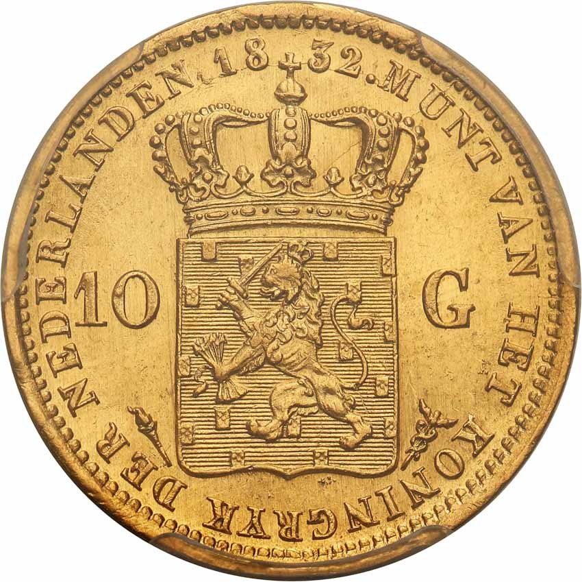 Holandia. Wilhelm I. 10 Guldenów 1832, Utrecht PCGS MS62